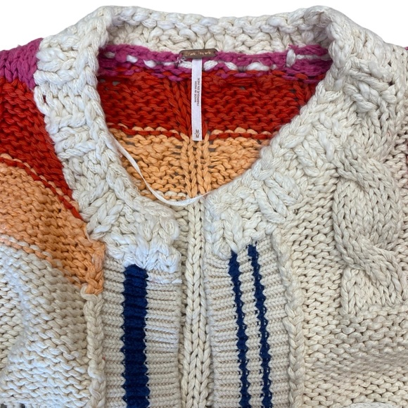 NWT Free People Clear Skies Cardigan in Cream Combo Size XS and M - Picture 10 of 15